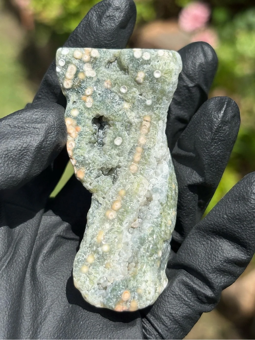 Druzy Ocean Jasper Crystal Freeform - Orbicular Jasper - Sea Jasper